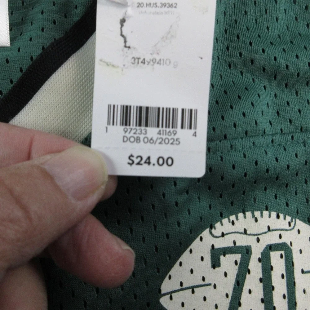 Carter's Shirt Boys 7 Green Football Mesh V-Neck Athletic Jersey Kids NWT